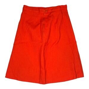 70's Vintage Girls High Waisted Orange Skirt size 6 A-line Mod